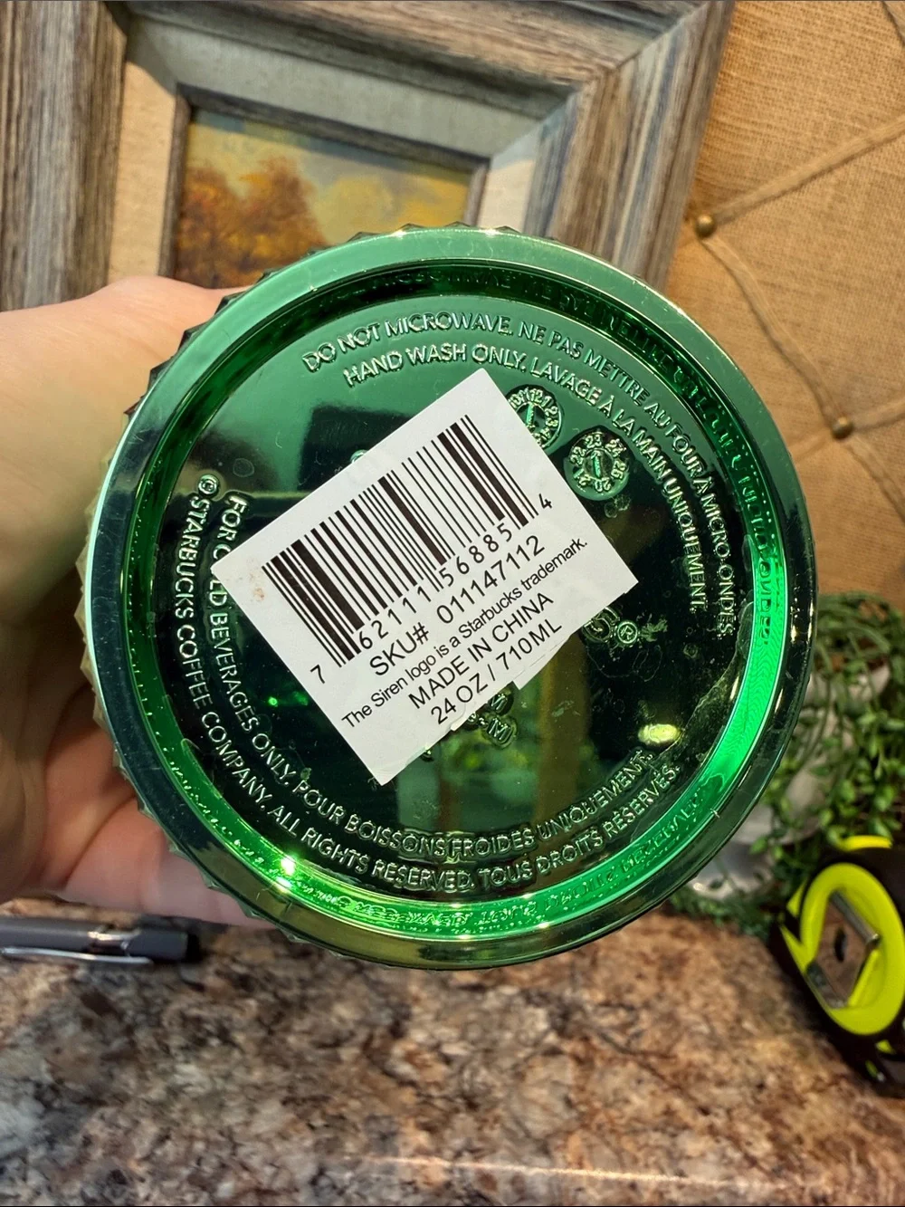 Starbucks Metallic Green Studded Tumbler with Straw